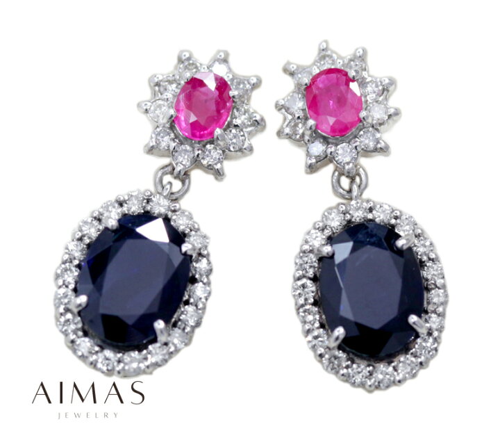楽天市場】ブルーサファイア 1.3ct/1.26ct ピアス PT900 プラチナ 