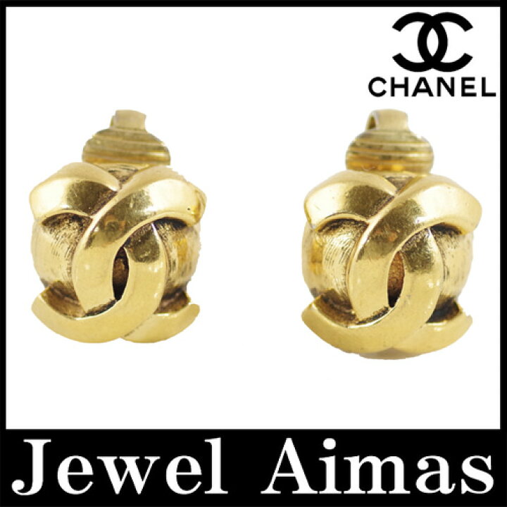 楽天市場】【CHANEL】シャネル ココマーク CC 93A ゴールド イヤリング 