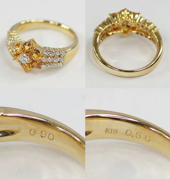 楽天市場】【ジュエリー】 ゴールデンサファイア 0.9ct ダイヤモンド 