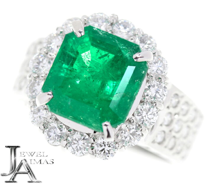 楽天市場】コロンビア産ビビッドグリーンエメラルド 3.52ct リング 13 