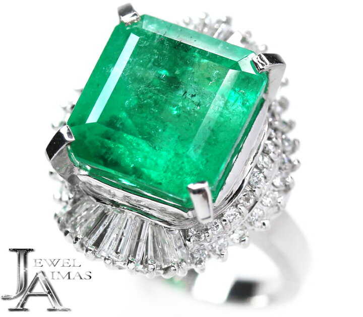 楽天市場】コロンビア産ビビッドグリーンエメラルド 10.89ct リング 12 