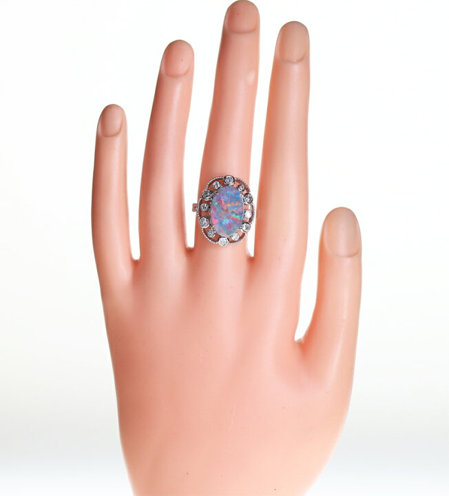 楽天市場】ブラックオパール 3.35ct リング 12.5号 PT900 プラチナ  