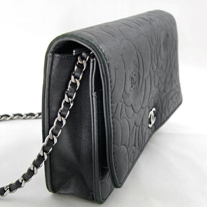 楽天市場】【CHANEL】シャネル カメリア チェーンウォレット 
