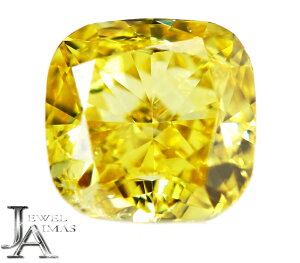 �t�@���V�[�r�r�b�h�C�G���[�_�C�������h 0.184ct (FANCY VIVID YELLOW SI2) ���[�X �� �N�b�V�����v�J�b�g �C�G���[�_�C�����[�X 4���a���� ���\�[�e�B���O�� �F�� ������ ���΁y���[�X ���������zRZ