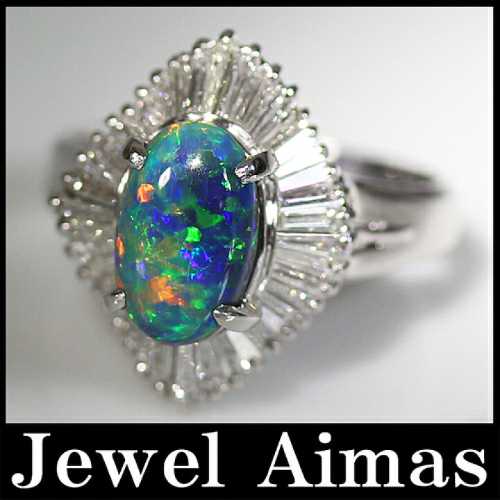 楽天市場】＜遊色効果＞ブラックオパール 1.7ct ダイヤモンド 0.73ct 
