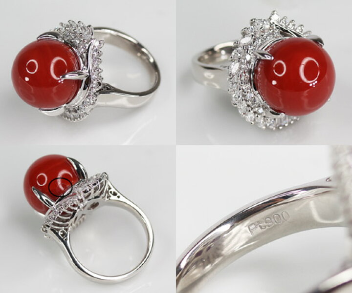 楽天市場】赤珊瑚 赤サンゴ 赤さんご 13.6mm玉 ダイヤモンド 0.97ct 