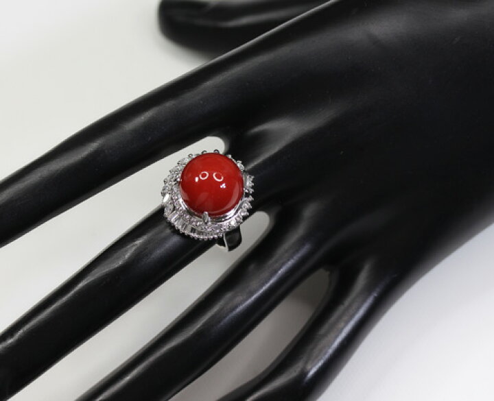 楽天市場】赤珊瑚 赤サンゴ 赤さんご 13.6mm玉 ダイヤモンド 0.97ct 