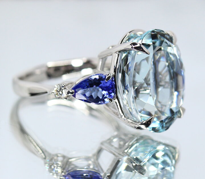 楽天市場】新品【ジュエリー】アクアマリン 11.15ct ダイヤモンド 0.11 