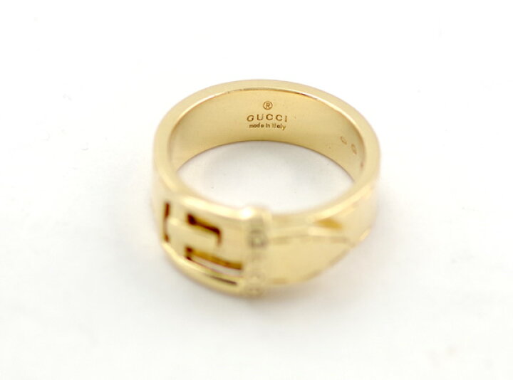 楽天市場】【GUCCI】グッチ ベルト モチーフ リング 750 K18 YG 