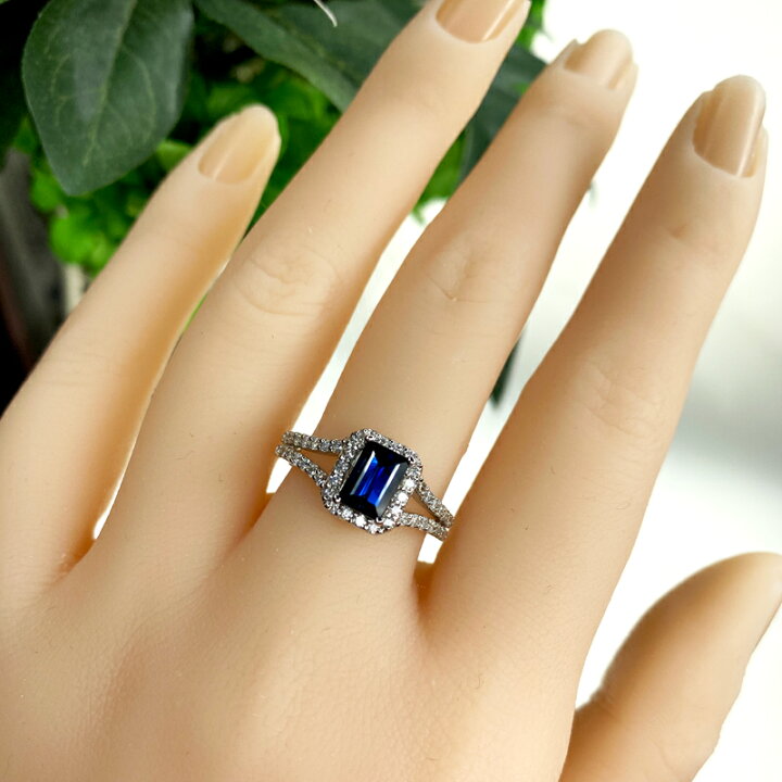楽天市場】ブルーサファイア 1.04ct ダイヤモンド 0.43ct ステップ 