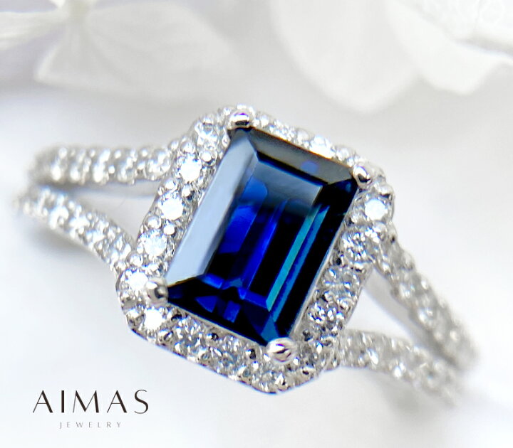 楽天市場】ブルーサファイア 1.04ct ダイヤモンド 0.43ct ステップ 