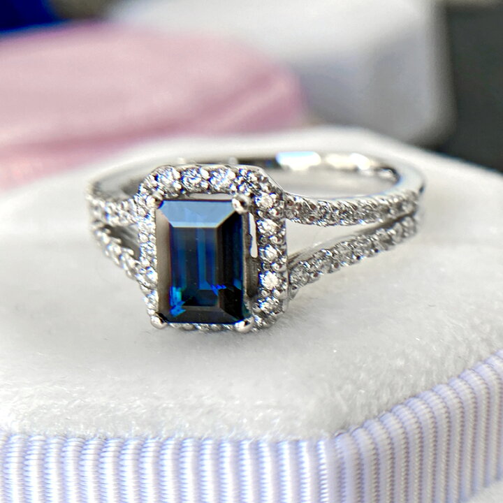 楽天市場】ブルーサファイア 1.04ct ダイヤモンド 0.43ct ステップ 
