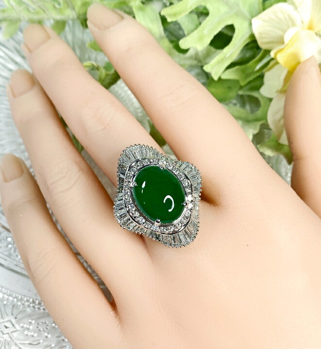 楽天市場】【ｾｰﾙ】翡翠 7.67ct リング 13号 PT900 プラチナ 指輪  