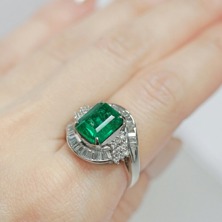 楽天市場】エメラルド 4.29ct ダイヤモンド ラウンド テーパーカット 