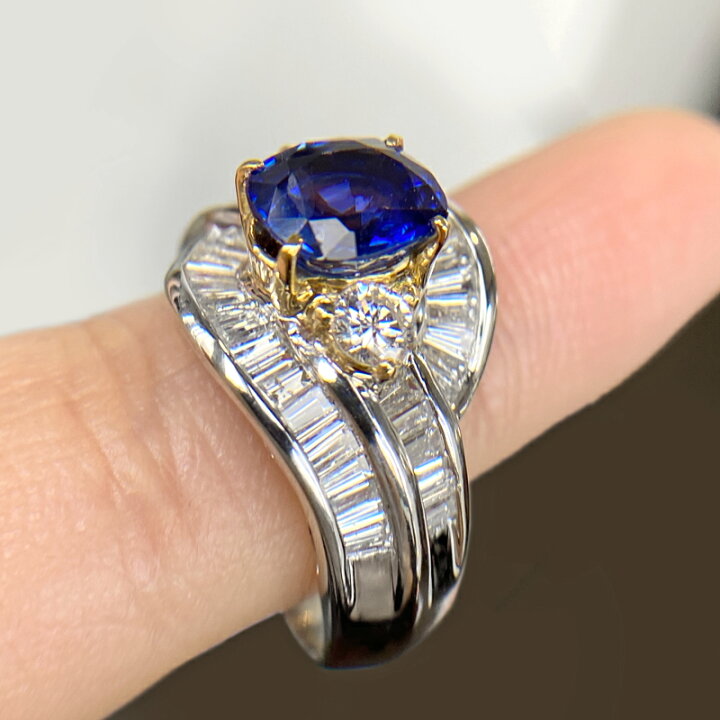 楽天市場】【ｾｰﾙ】ロイヤルブルーサファイア 2.155ct リング 15号  