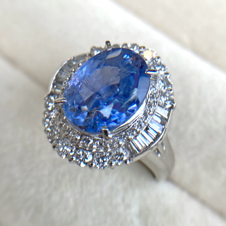 楽天市場】非加熱ブルーサファイア 4.681ct リング 14号 PT900 