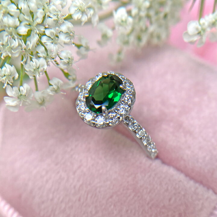 楽天市場】グリーンガーネット 0.5ct リング 7号 PT900 プラチナ 