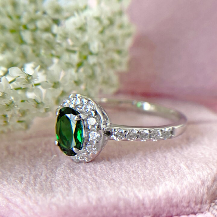楽天市場】グリーンガーネット 0.5ct リング 7号 PT900 プラチナ  