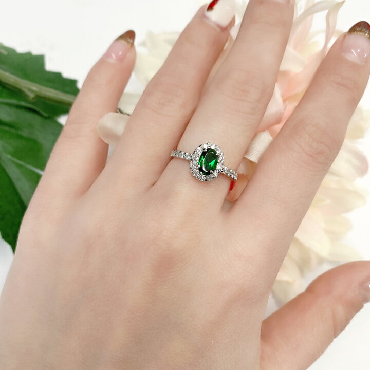 楽天市場】グリーンガーネット 0.5ct リング 7号 PT900 プラチナ  