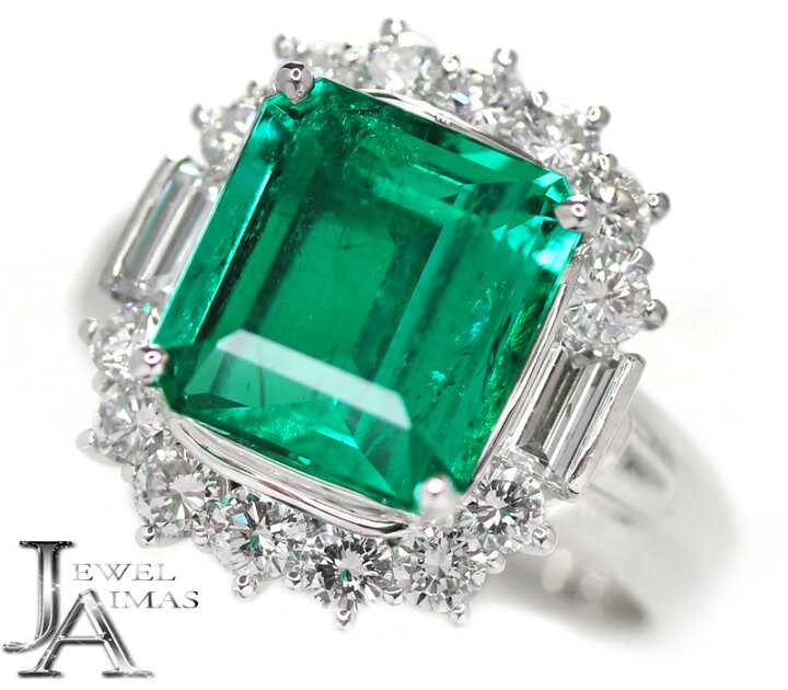 楽天市場】コロンビア産ビビッドグリーンエメラルド 4.4ct リング 11号 