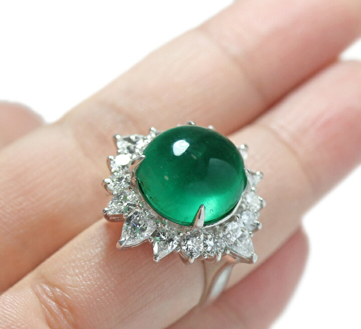 楽天市場】エメラルドキャッツアイ 13.08ct リング 12.5号 PT900 