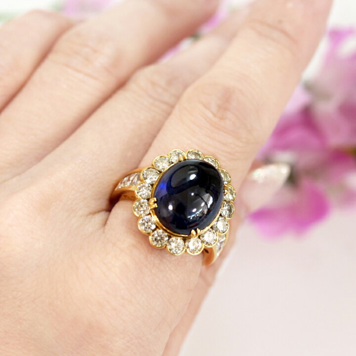 楽天市場】ブルーサファイア 11.97ct ダイヤモンド リング 15号 K18YG  
