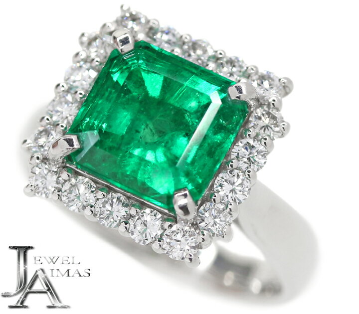 楽天市場】コロンビア産ビビッドグリーンエメラルド 3.47ct リング 12 