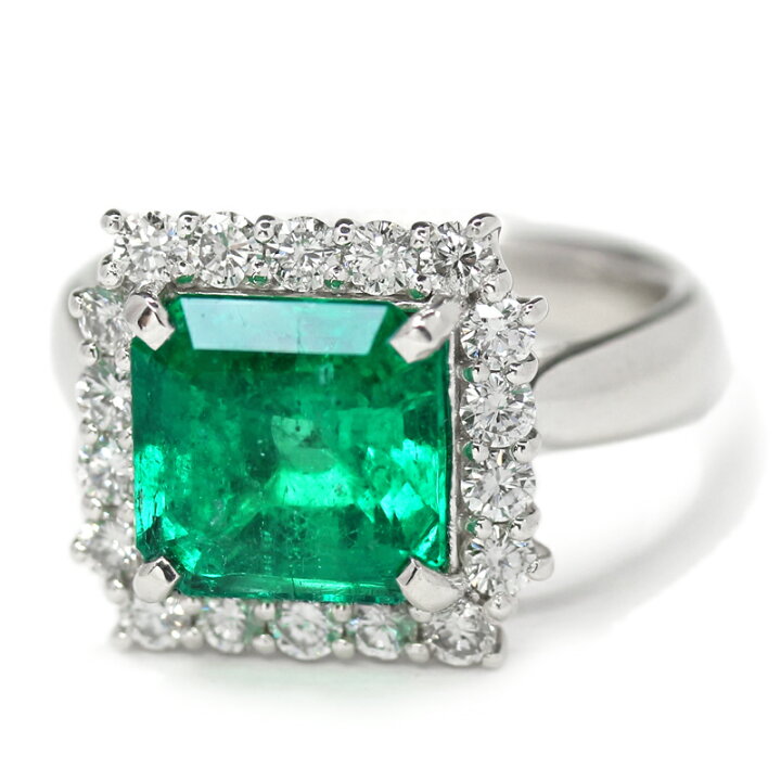 楽天市場】コロンビア産ビビッドグリーンエメラルド 3.47ct リング 12 