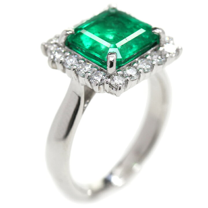 楽天市場】コロンビア産ビビッドグリーンエメラルド 3.47ct リング 12 