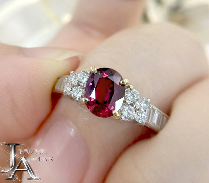 楽天市場】ルビー 1.23ct ダイヤモンド リング 13号 K18WG/K18YG 18金 