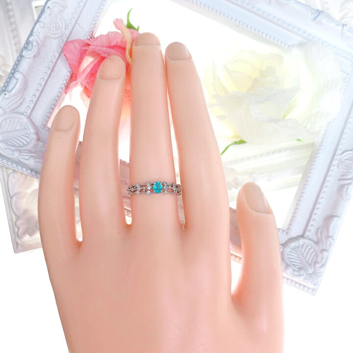 楽天市場】パライバトルマリン 0.15ct〜0.19ct ダイヤモンド リング 