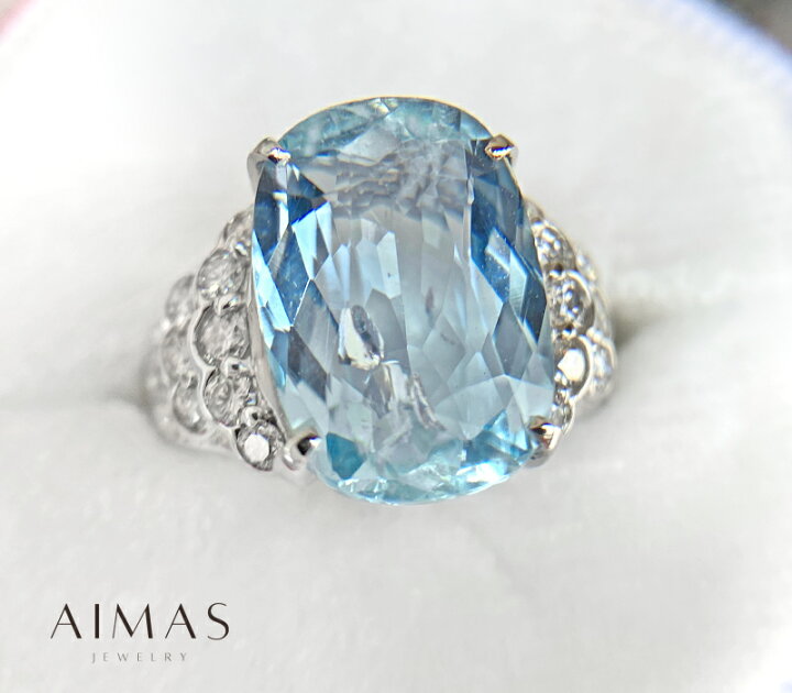 楽天市場】アクアマリン 5.51ct リング 11号 PT900 プラチナ  
