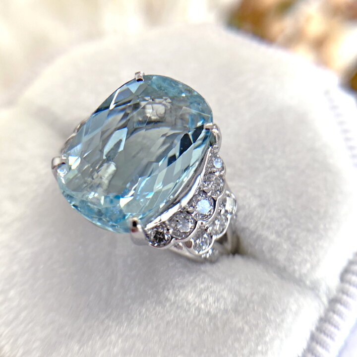 楽天市場】アクアマリン 5.51ct リング 11号 PT900 プラチナ  