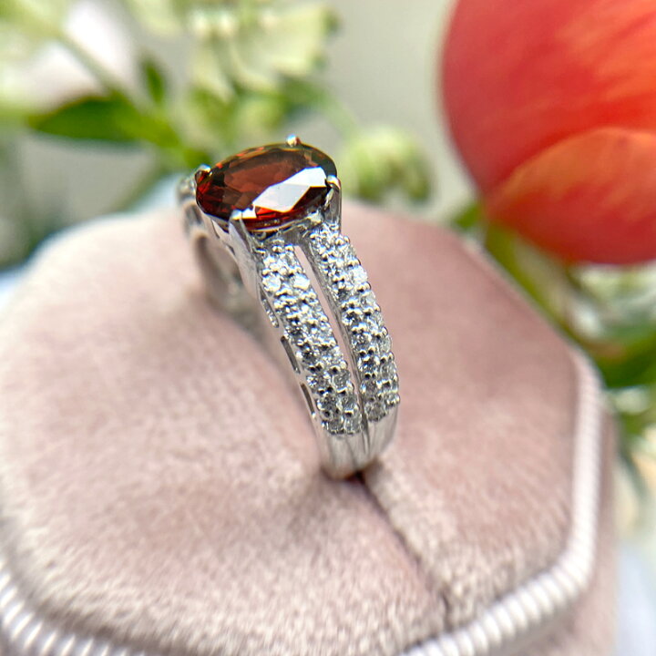 楽天市場】ブラウンレッドスピネル 1.34ct リング 10号 PT900 プラチナ  