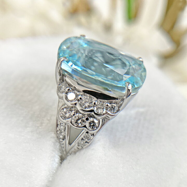 楽天市場】アクアマリン 5.51ct リング 11号 PT900 プラチナ 