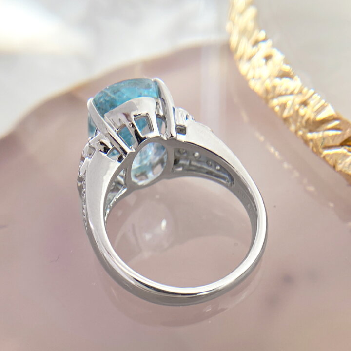 楽天市場】アクアマリン 5.51ct リング 11号 PT900 プラチナ  