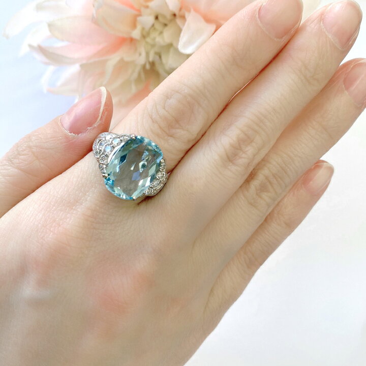楽天市場】アクアマリン 5.51ct リング 11号 PT900 プラチナ  
