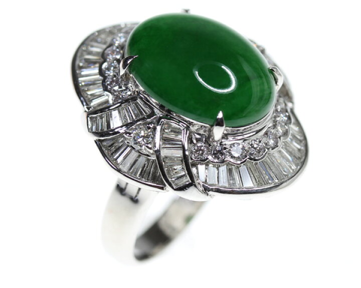 楽天市場】翡翠 8.96ct リング 14号 PT900 プラチナ 指輪 ダイヤモンド 