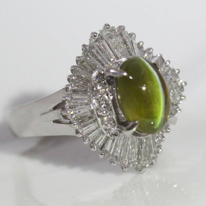 楽天市場】クリソベリルキャッツアイ 2.82ct リング 11号 PT900  