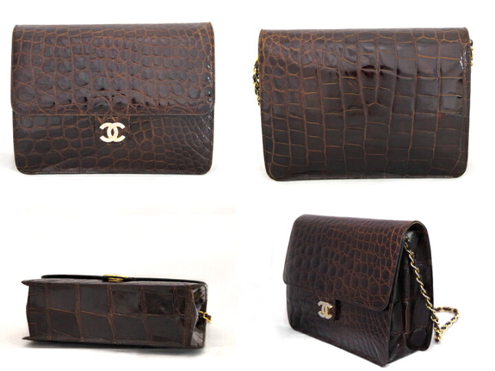 楽天市場】値下げ！【CHANEL】ヴィンテージシャネル クロコダイル 鰐革 
