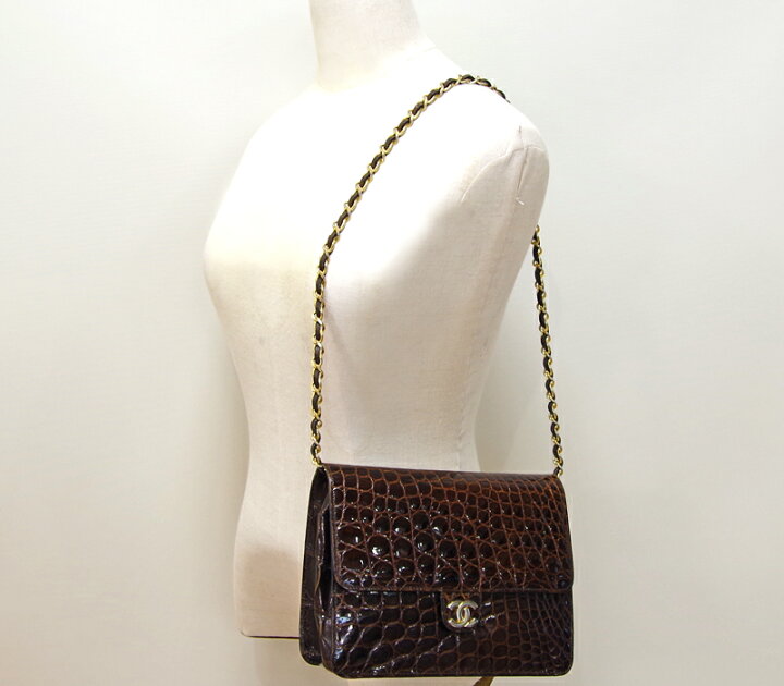 楽天市場】値下げ！【CHANEL】ヴィンテージシャネル クロコダイル 鰐革 