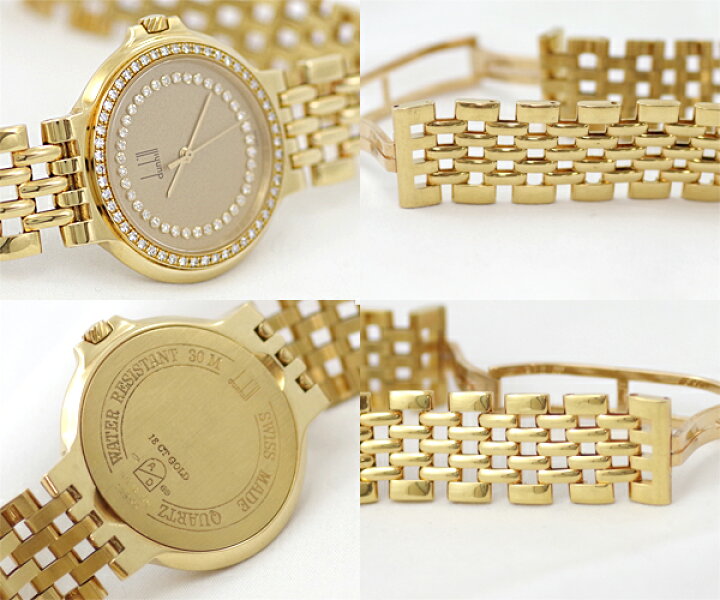 楽天市場】【dunhill】ダンヒル エリート ダイヤモンドベゼル 金無垢  