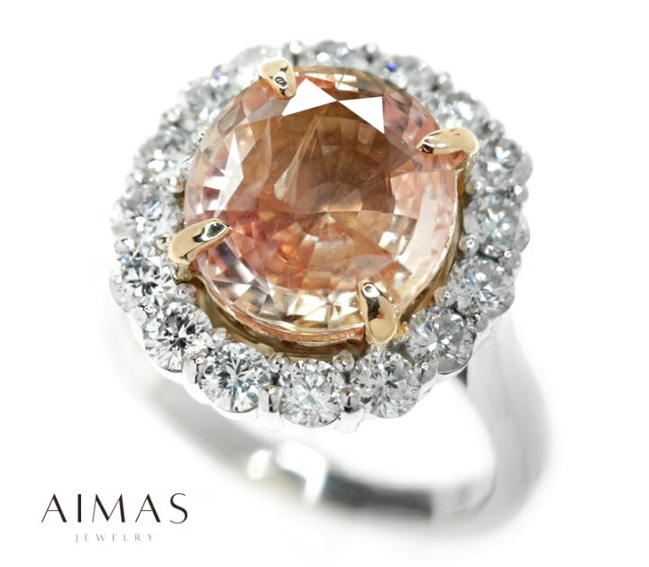 楽天市場】スリランカ産非加熱パパラチアサファイア 4.95ct リング 