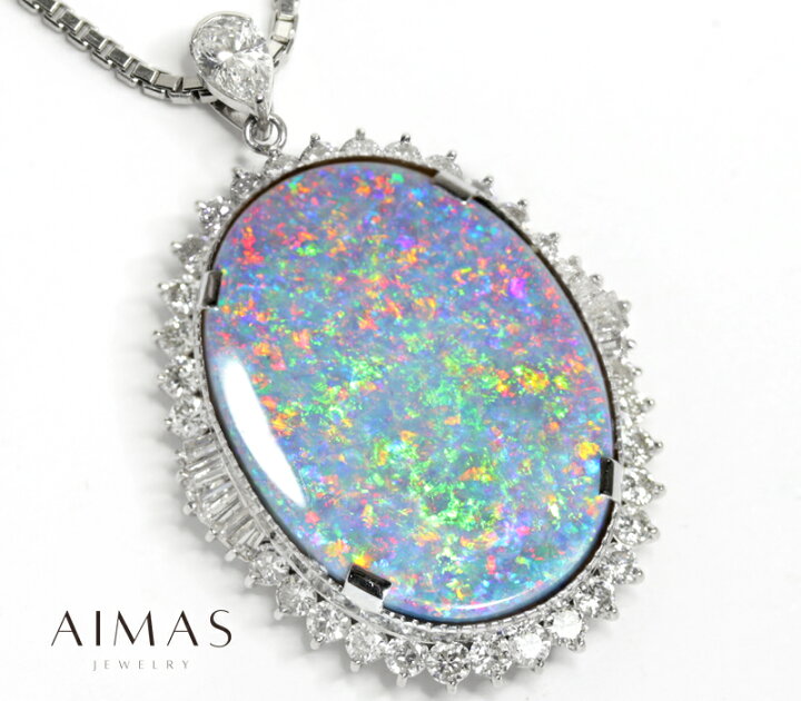 楽天市場】ブラックオパール 19.91ct ネックレス PT850/PT900 プラチナ  