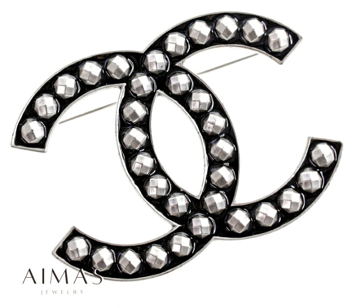 楽天市場】【CHANEL】シャネル ココマーク スタッズ ラージブローチ 