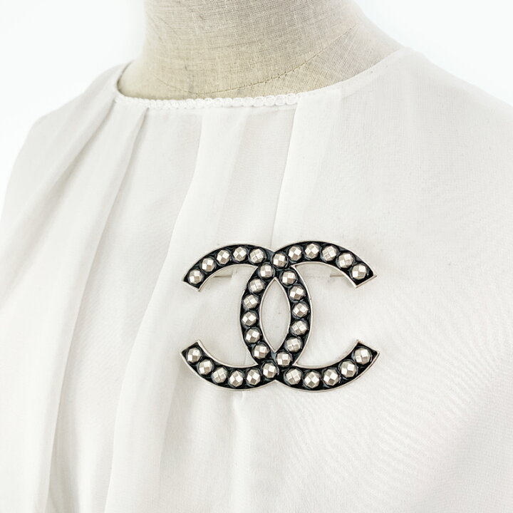 楽天市場】【CHANEL】シャネル ココマーク スタッズ ラージブローチ 