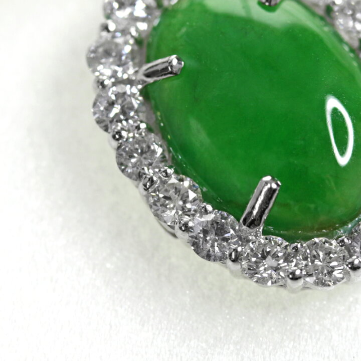 楽天市場】翡翠 3.488ct/3.732ct ピアス/イヤリング PT900 プラチナ 