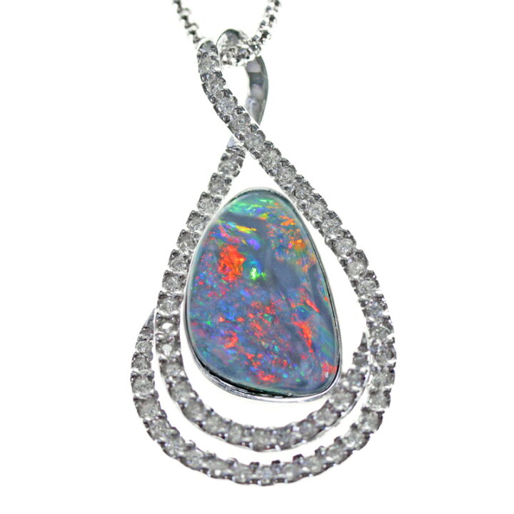 楽天市場】極上 ブラックオパール 5.26ct ネックレス PT900 K18WG 
