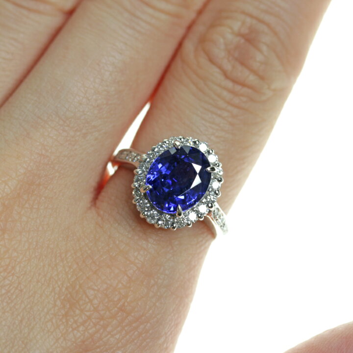 楽天市場】非加熱ロイヤルブルーサファイア 3.7ct ダイヤモンド 0.44ct 