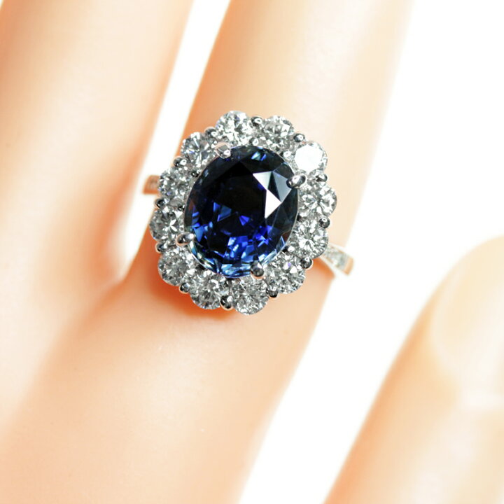 楽天市場】【ｾｰﾙ】非加熱ブルーサファイア 5.6ct リング 12.5号 PT900 